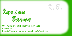 karion barna business card